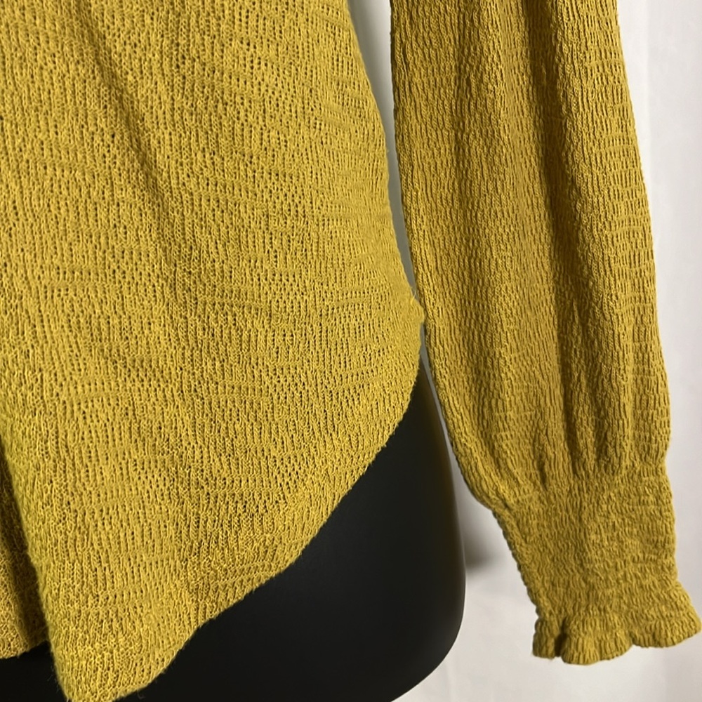 Free People Mustard Blouse with Embroidered Accents - Picture 10 of 16